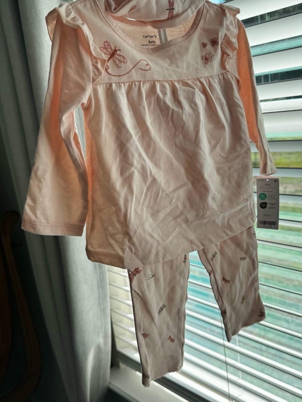 Carter's Baby Girls Pink Dragonfly Long-Sleeve Set